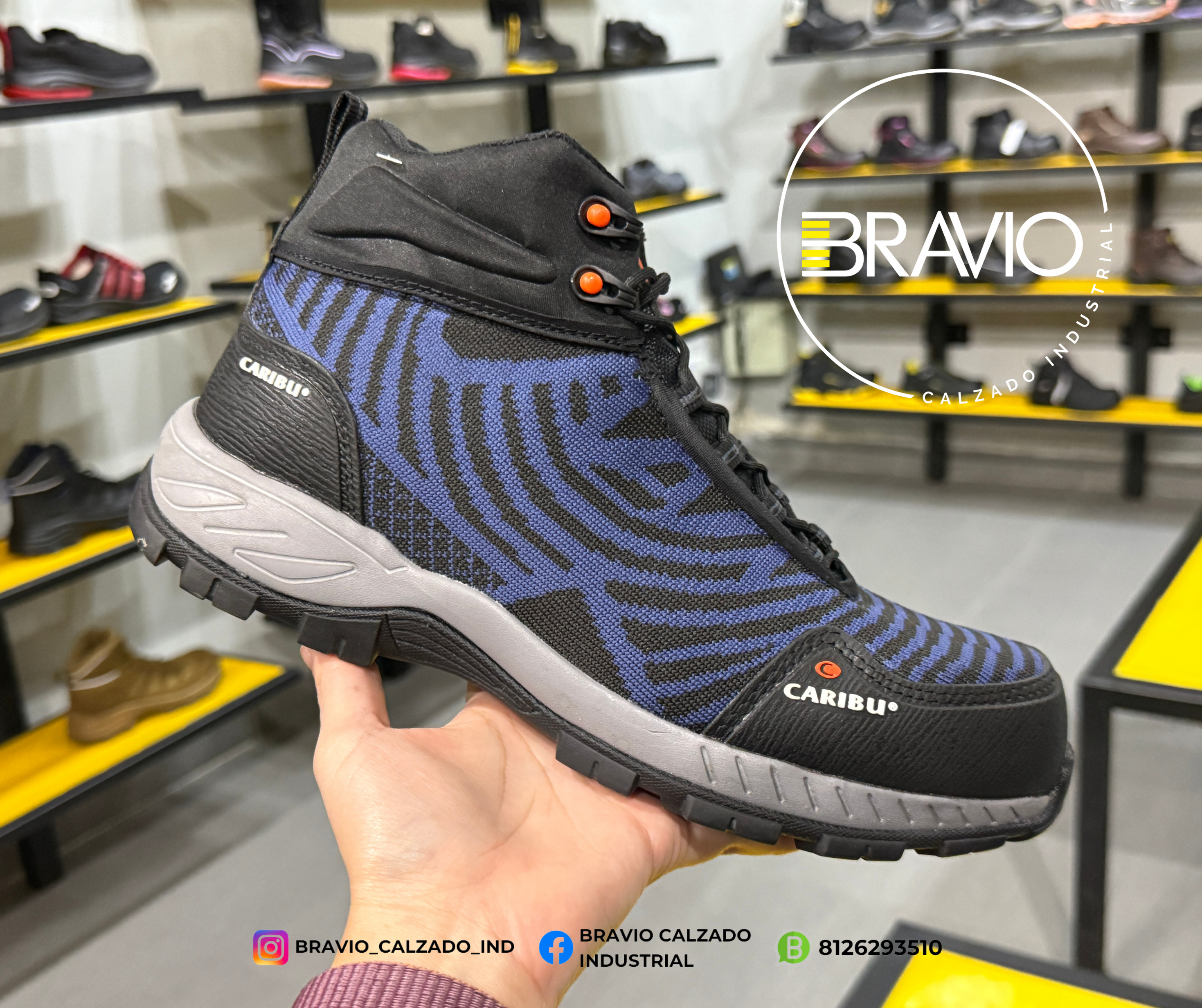 Tenis industrial modelo 340 azul/gris marca Caribu - Image 5