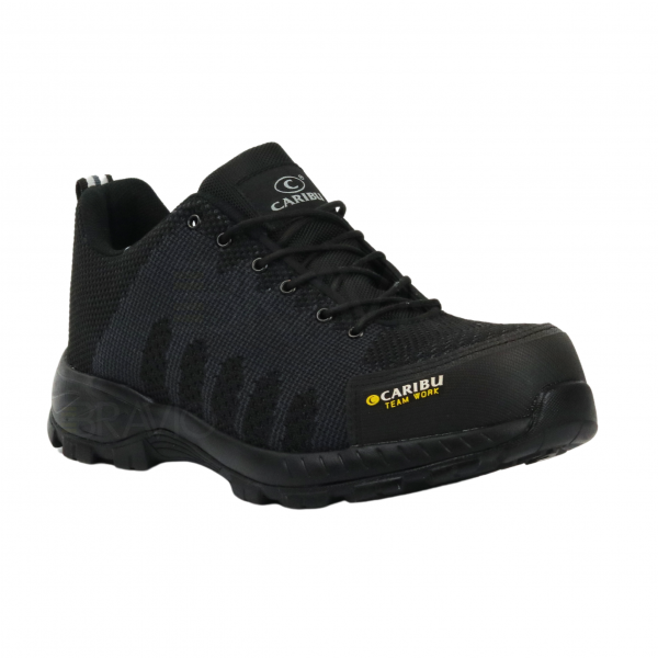 Tenis industrial modelo 325 negro/negro marca Caribu