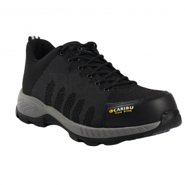 Tenis industrial modelo 325 negro/gris marca Caribu