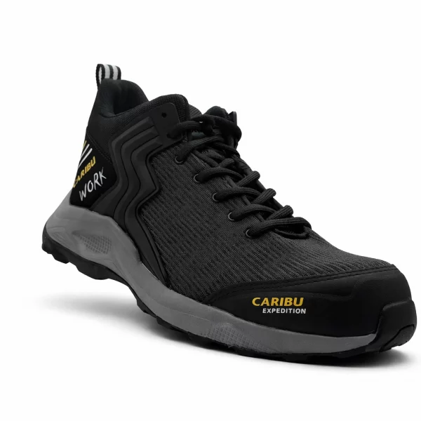 Tenis industrial modelo 354 negro/gris marca Caribu