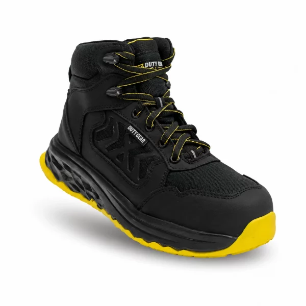 Tenis industrial modelo 8607 negro/amarillo marca duty Gear