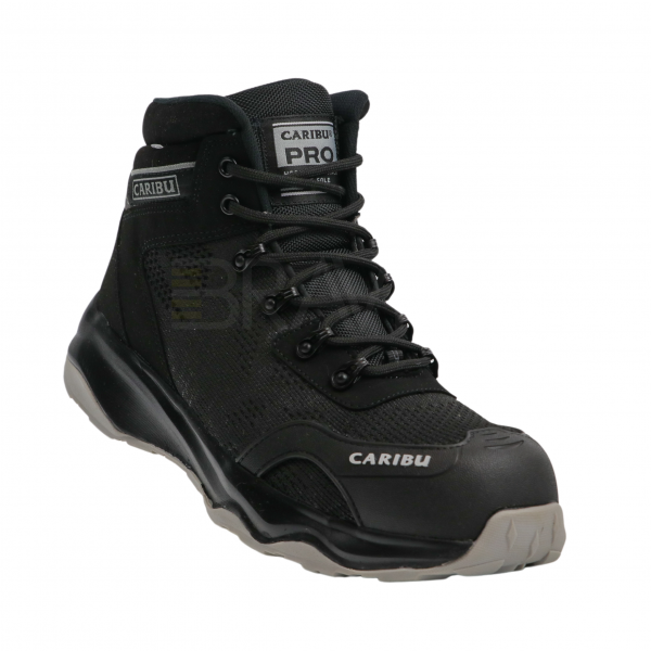 Tenis industrial modelo 952 negro/gris marca Caribu