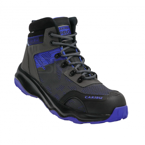 Tenis industrial modelo 952 gris/azul marca Caribu