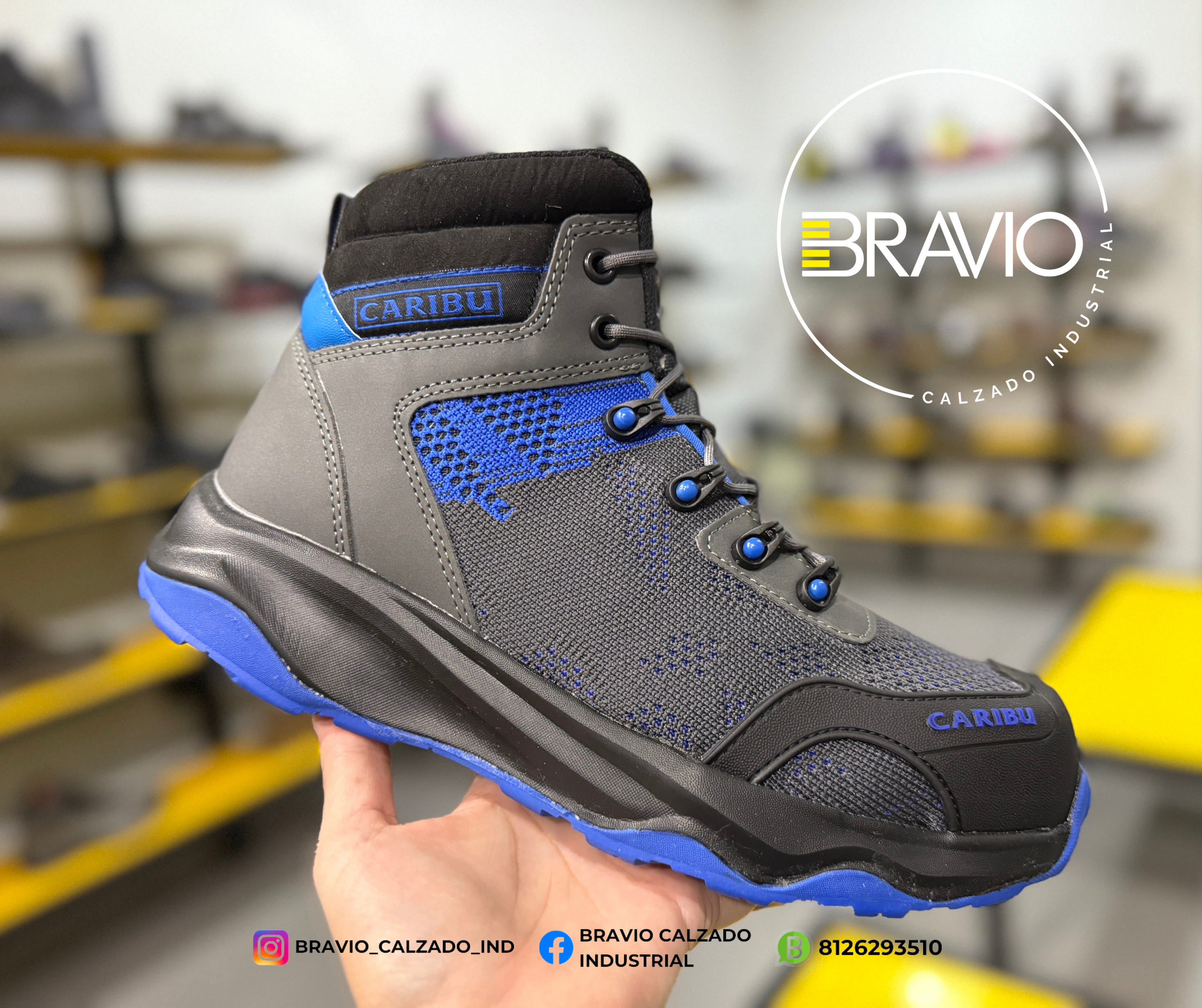 Tenis industrial modelo 952 gris/azul marca Caribu - Image 5
