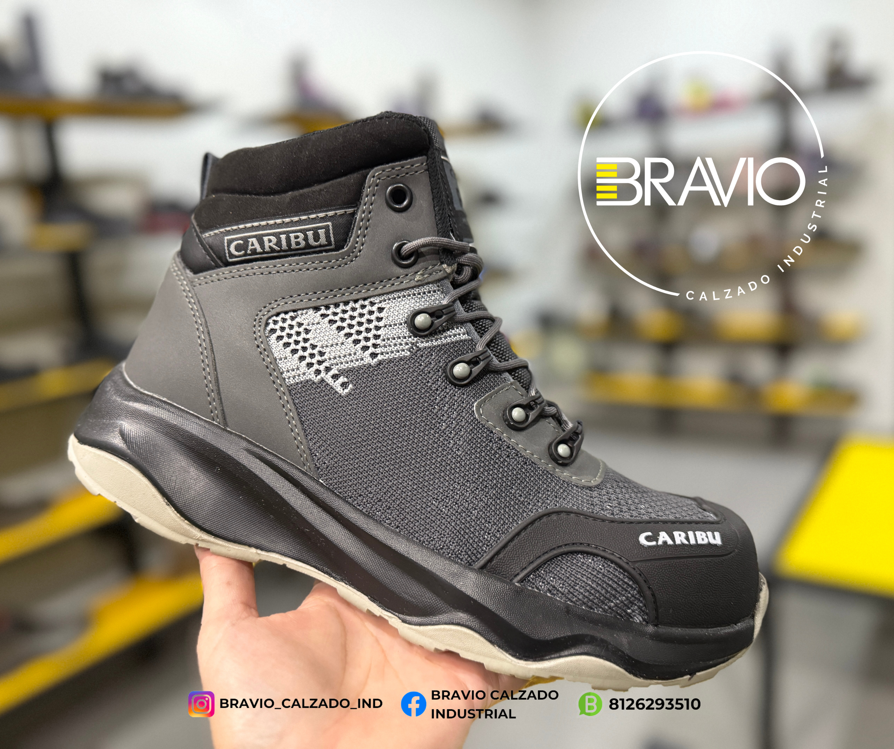 Tenis industrial modelo 952 gris/gris marca Caribu - Image 4