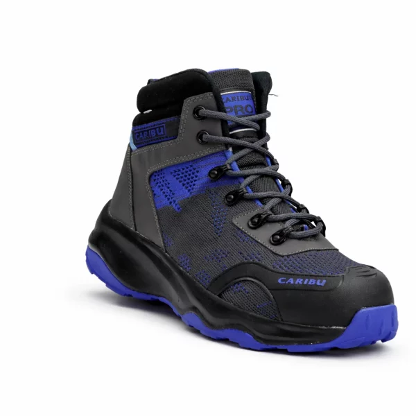 Tenis industrial modelo 952 gris/azul marca Caribu