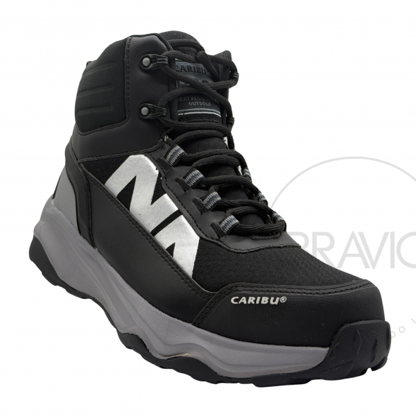 Tenis industrial modelo 963 negro/gris marca Caribu