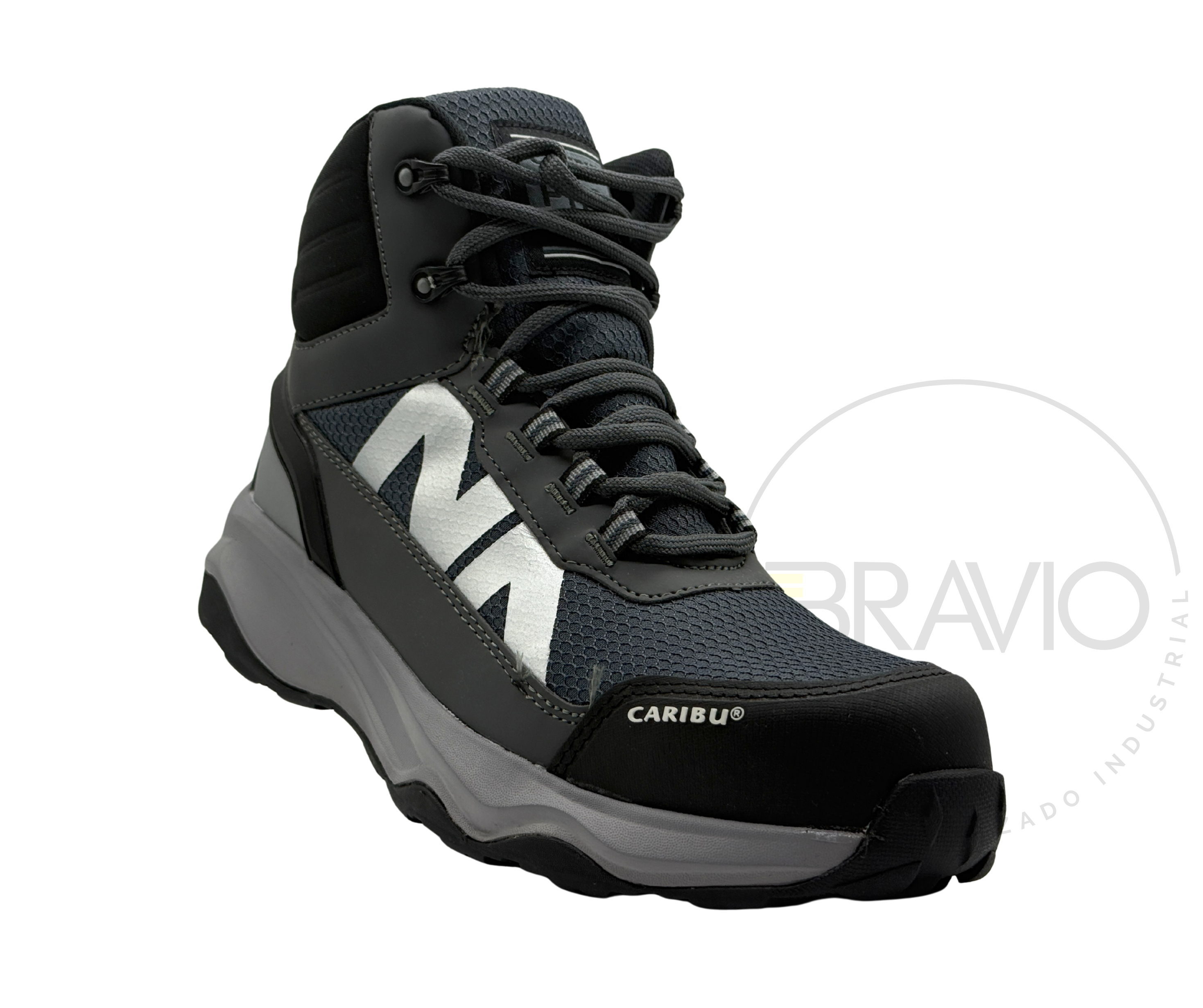 Tenis industrial modelo 963 gris/gris marca Caribu