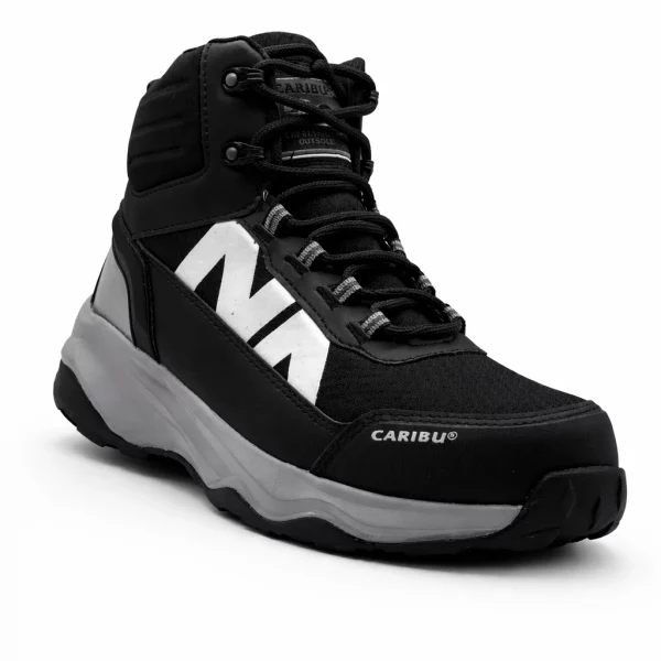 Tenis industrial modelo 963 negro/gris marca Caribu