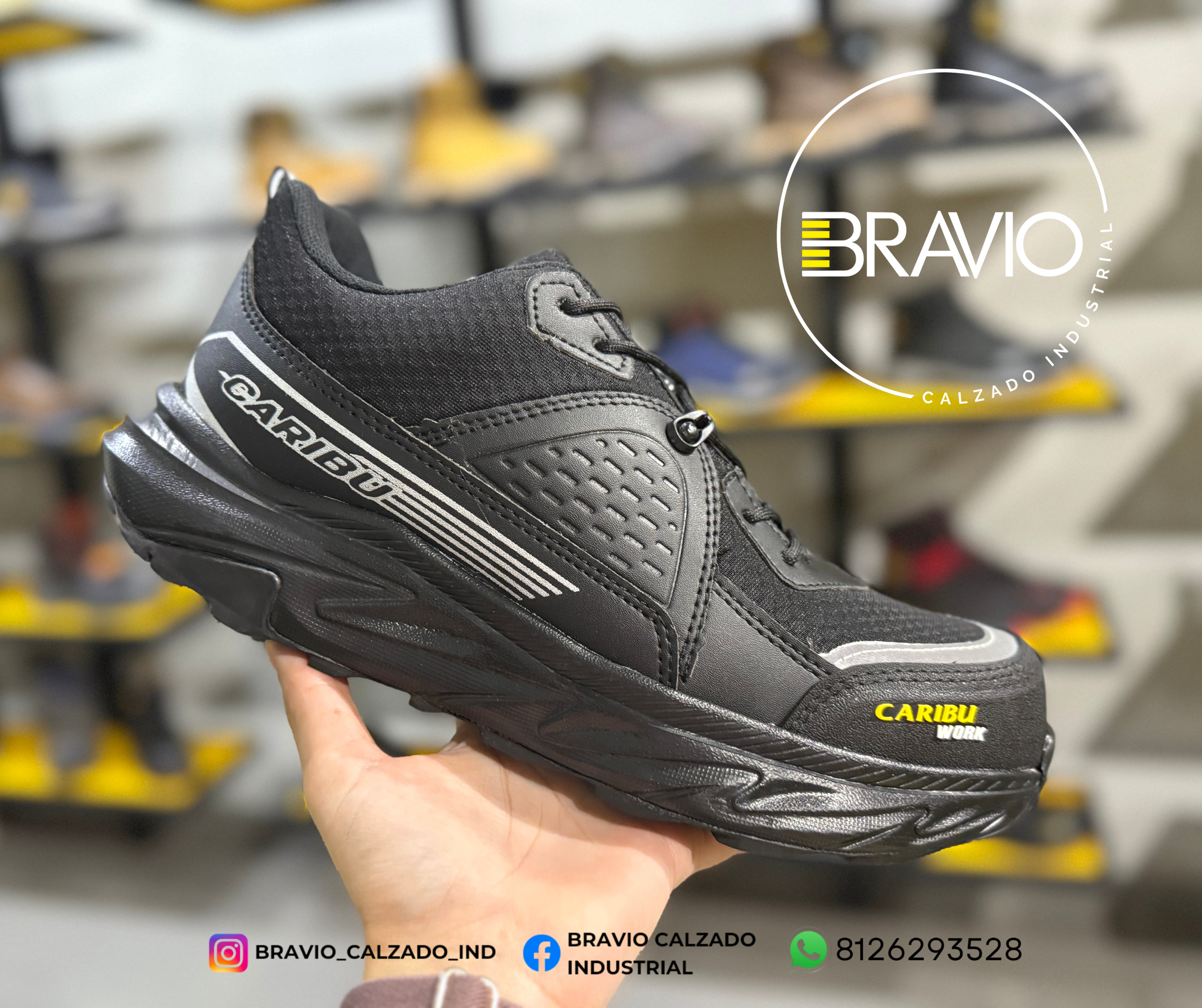 Tenis industrial modelo 975 negro marca Caribu - Image 6