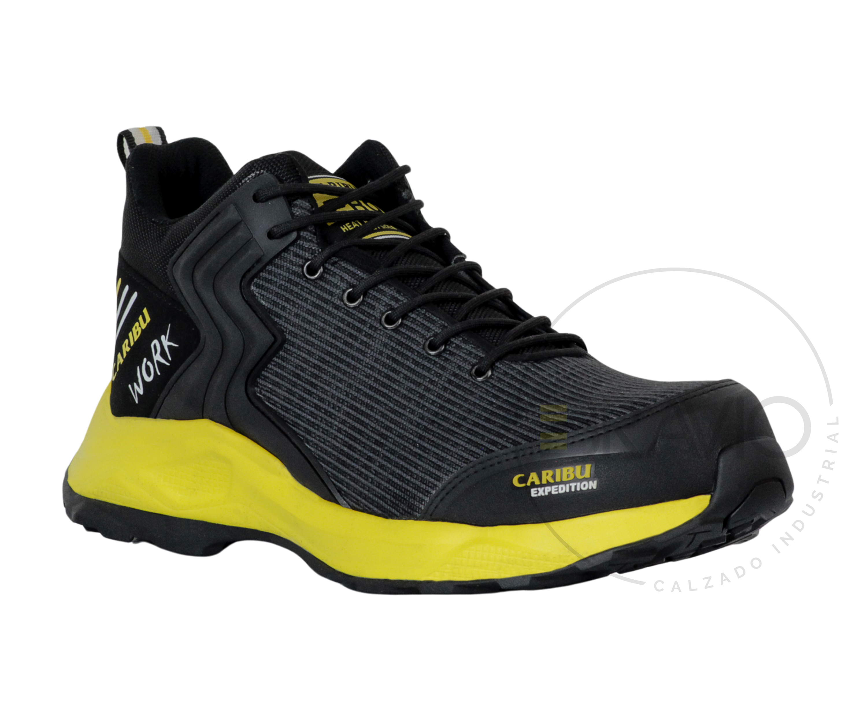 Tenis industrial modelo 354 negro/amarillo marca Caribu - Image 4