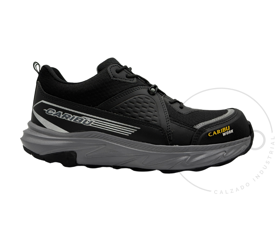 Tenis industrial modelo 975 negro/gris marca Caribu - Image 3