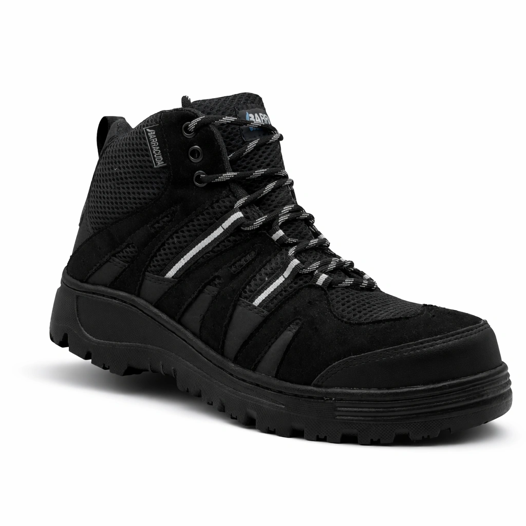 Tenis industrial modelo FOX botin negro marca Barracuda