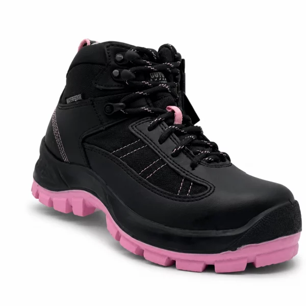 Calzado industrial modelo 2203 negro/rosa marca Duty Gear