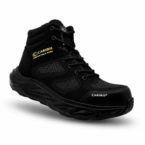 Tenis industrial modelo 977 negro/negro marca Caribu