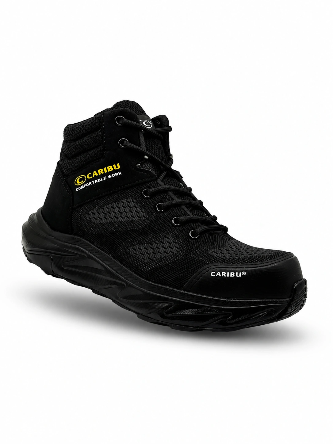 Tenis industrial modelo 977 negro/negro marca Caribu