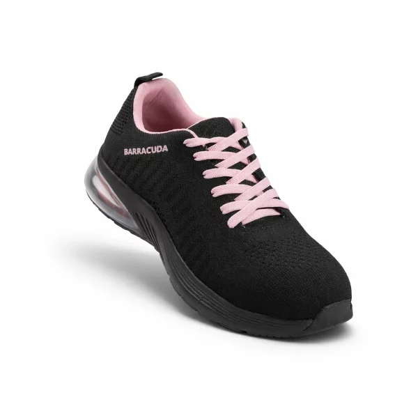 Tenis industrial modelo Gladiador Air negro-rosa marca Barracuda